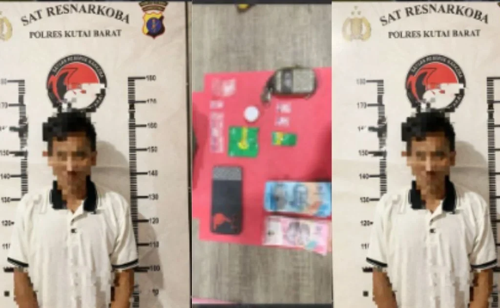 Barang bukti dan tersangka yang diamankan di Mapolres Kutai Barat. (instagram/@polreskubar)