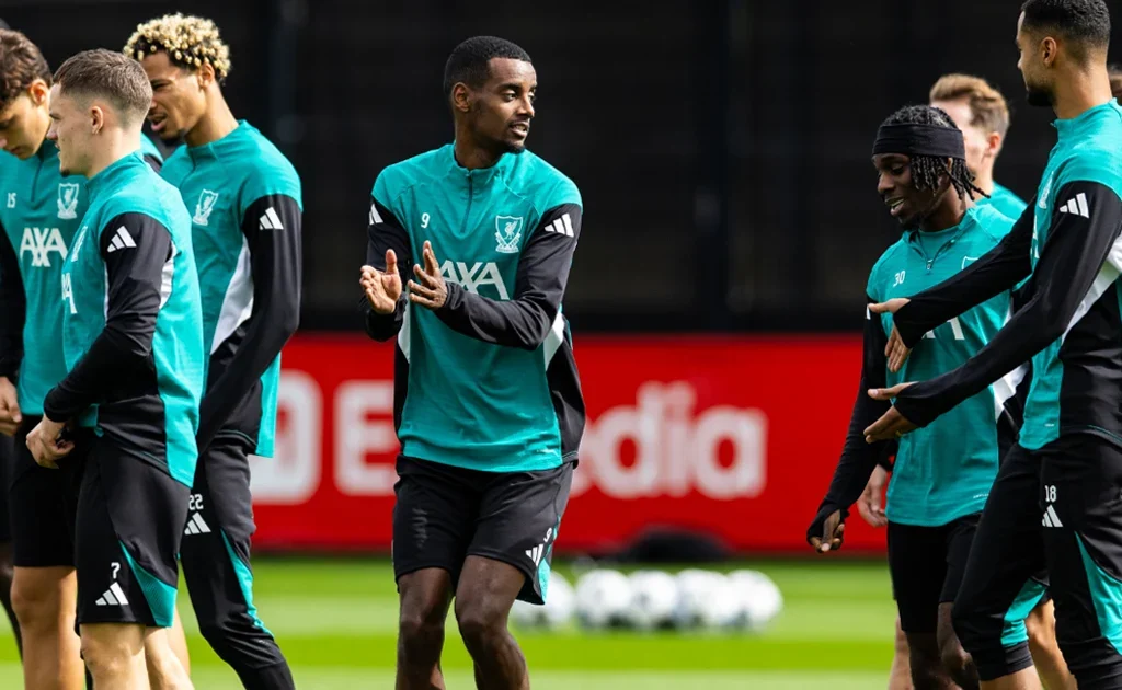 Alexander Isak saat sesi latihan Liverpool (liverpoolfc.com)