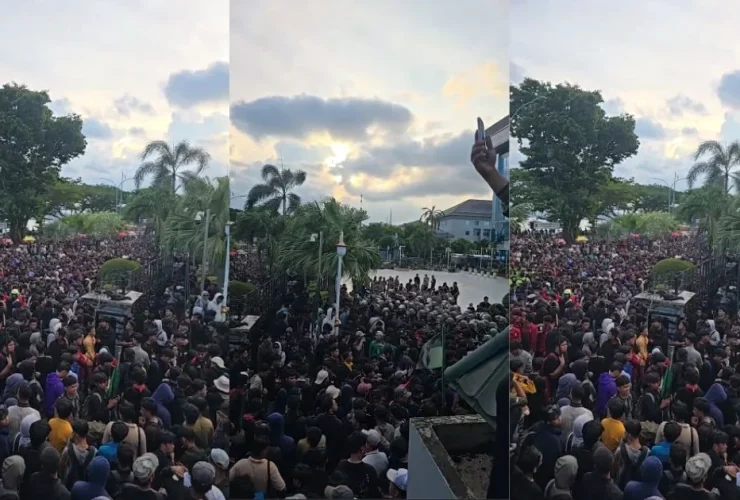 Pagar Kawat Berduri Kantor Gubernur Kaltim Jebol, Massa Aksi 21 April Tetap Tertib