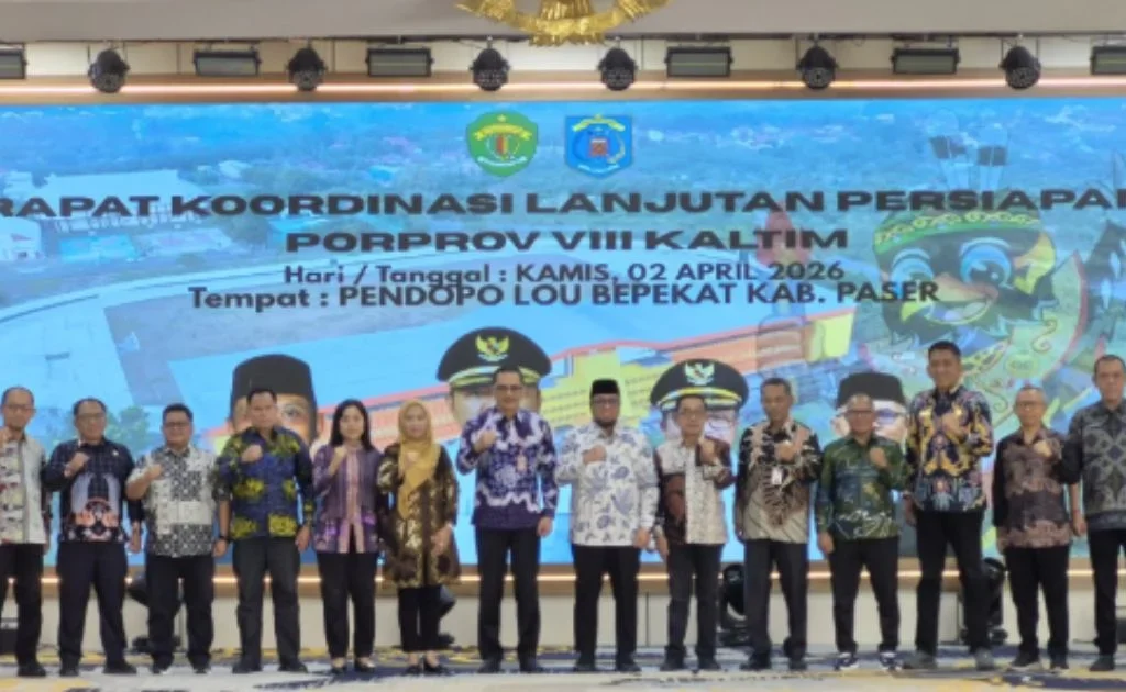 Foto bersama usai rakor terkait pelaksanaan Porprov Kaltim VIII di Paser. (pemprov kaltim)