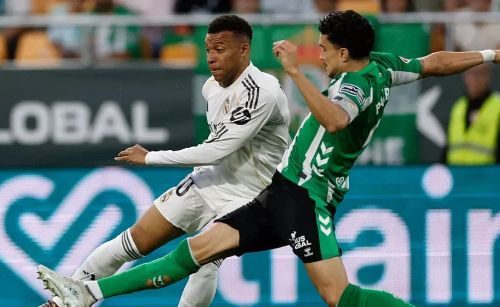 Penampilan striker Real Madrid Kylian Mbappe kontra Real Betis. (realmadrid.com)