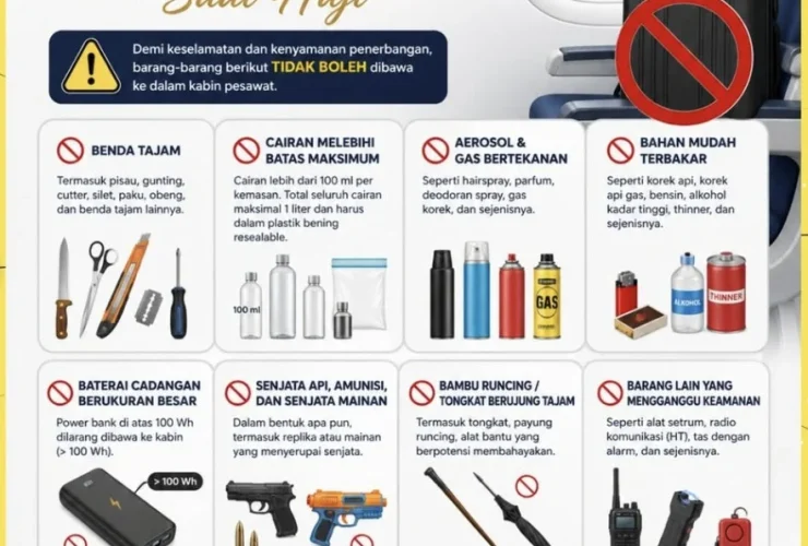 Jemaah Haji Wajib Tahu! Ini Daftar Barang yang Dilarang Masuk Kabin Pesawat di Bandara Kalimarau
