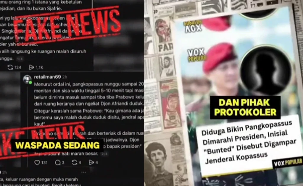 Kopassus bantah isu beredar soal Pangkopassus Letjen TNI Djon Afriandi menampar pihak protokoler Istana (Instagram/@penkopassus)