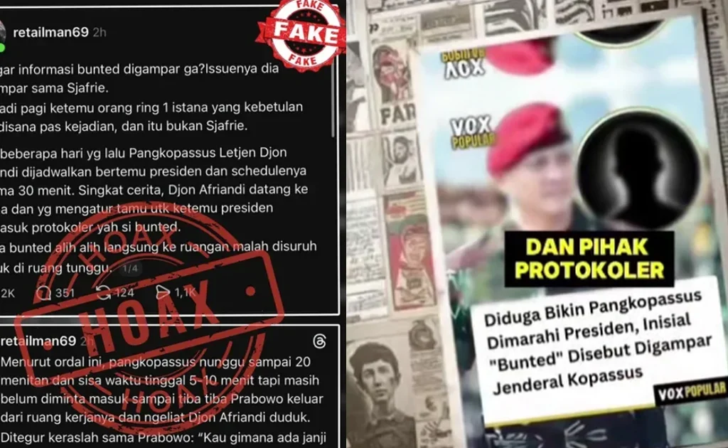 Kopassus bantah isu beredar soal Pangkopassus Letjen TNI Djon Afriandi menampar pihak protokoler Istana (Instagram/@penkopassus)