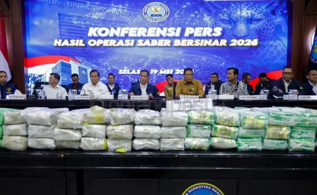 Rilis barang bukti di markas BNN RI. (bontang post)