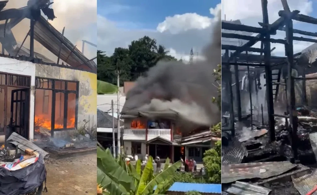 Petugas Damkar Balikpapan berhasil menjinakkan api dari peristiwa kebakaran di Jalan Padat Karya, Telindung, Balikpapan. (instagram/@portalbalikpapan)