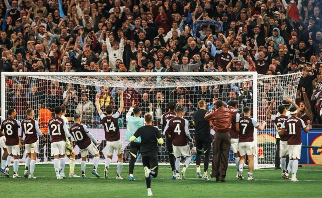 Laga semifinal Europa League Aston Villa vs Nottingham Forest (X/@AVFC)