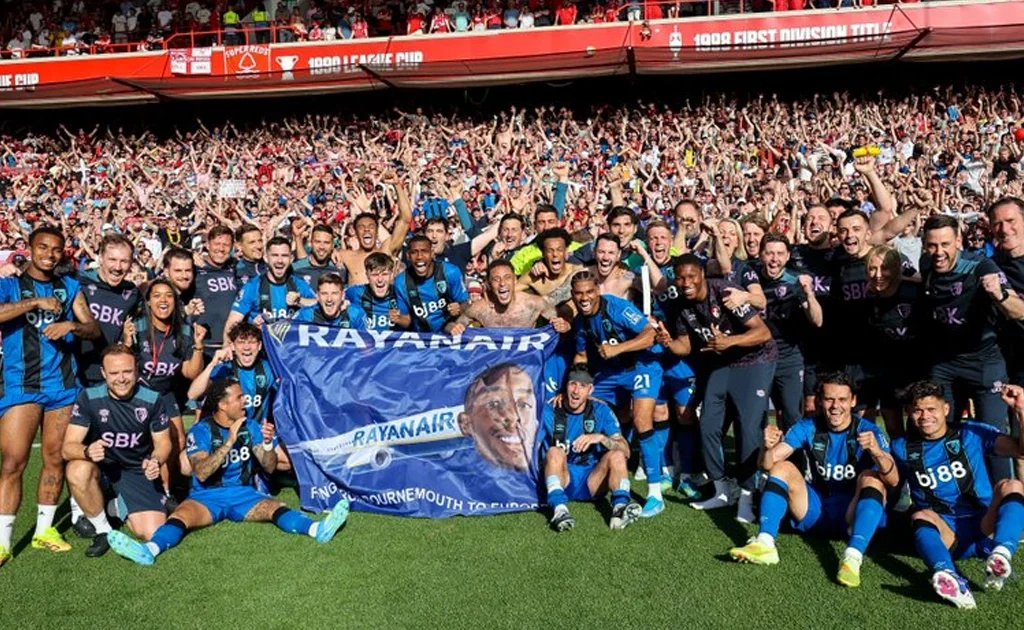 Selebrasi Bournemouth lolos ke Europa League (X/@afcbournemouth)