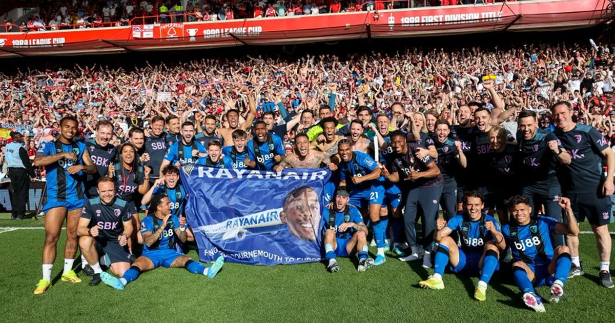 Selebrasi Bournemouth lolos ke Europa League (X/@afcbournemouth)