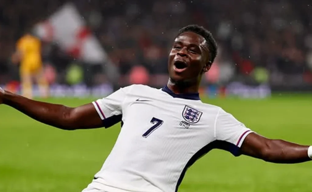 Pemain Timnas Inggris dan Arsenal Bukayo Saka (Instagram/@bukayosaka87)