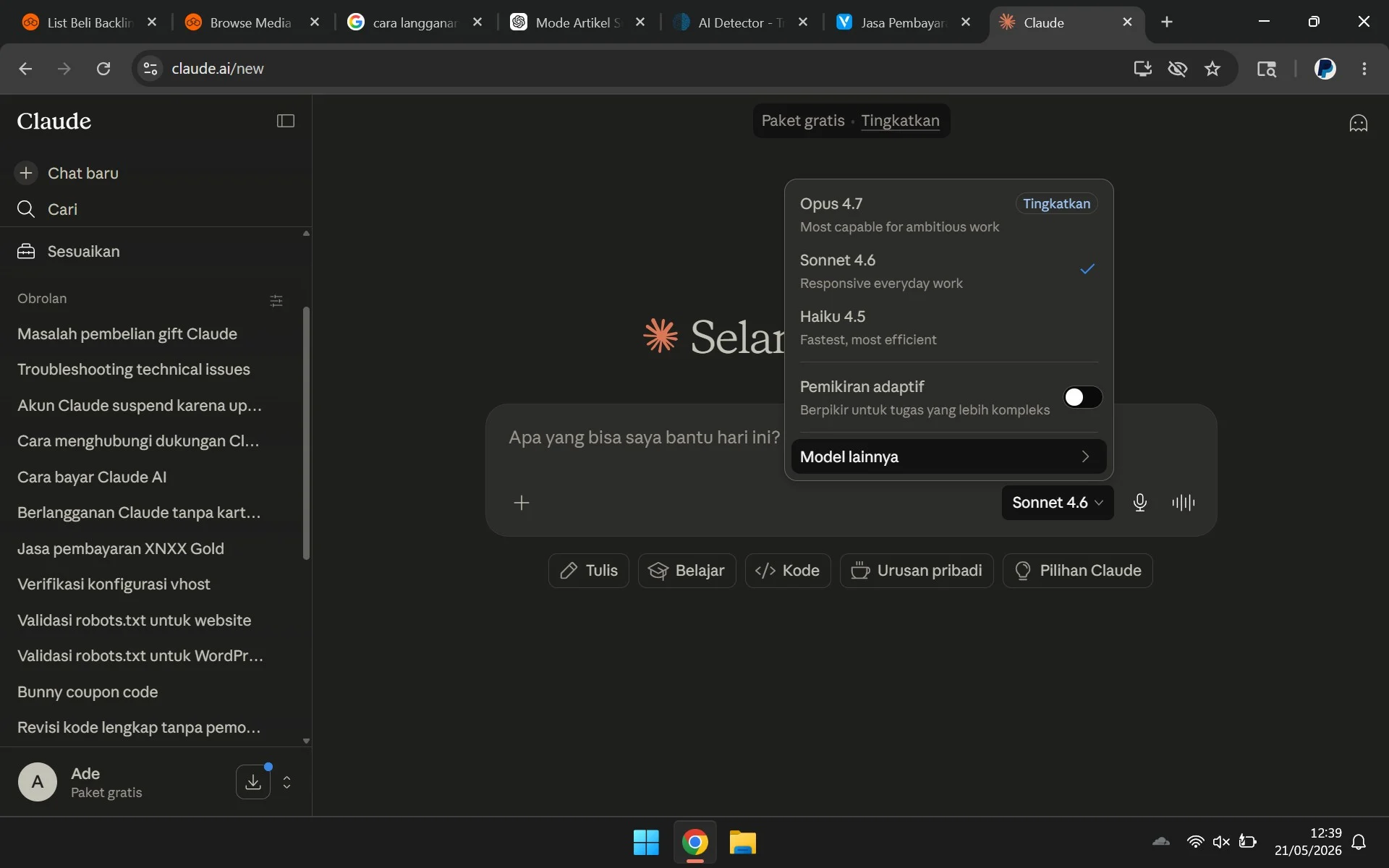 Perbedaan Claude AI Opus, Sonnet, dan Haiku Serta Keuntungan Upgrade Claude AI Pro