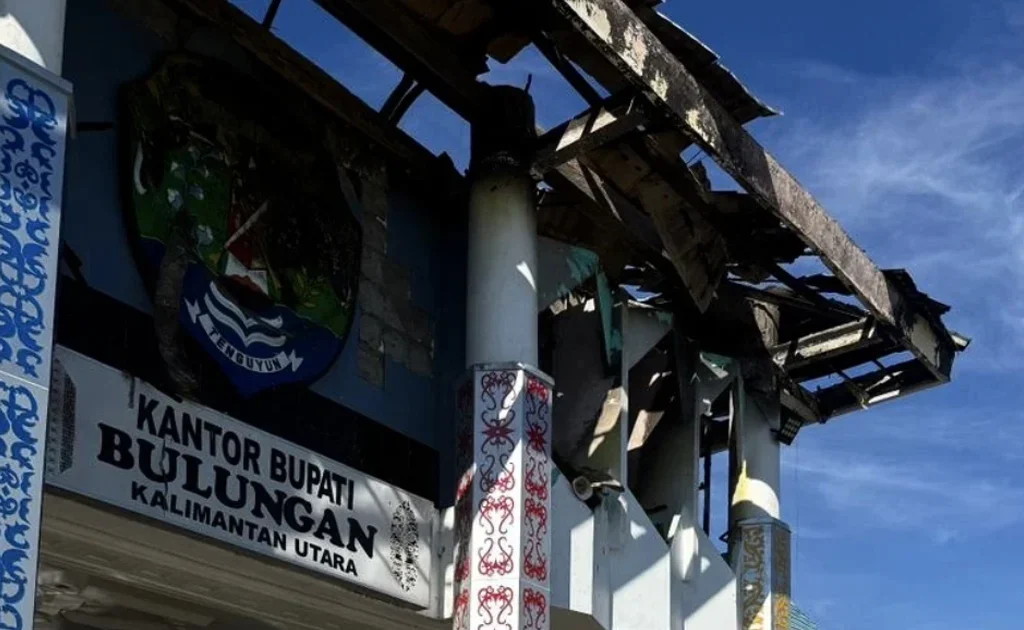 Kondisi Kantor Bupati Bulungan usai kebakaran (Humas Polda Kaltara)