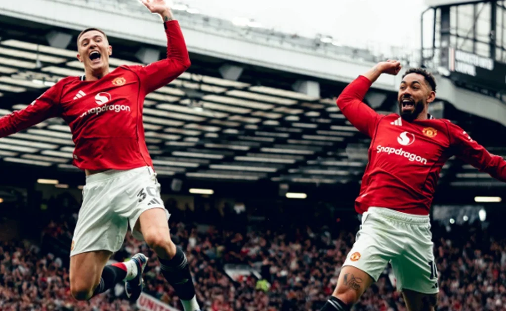 Selebrasi gol Benjamin Sesko di Laga Liga Inggris Manchester United vs Liverpool (X/@ManUtd)