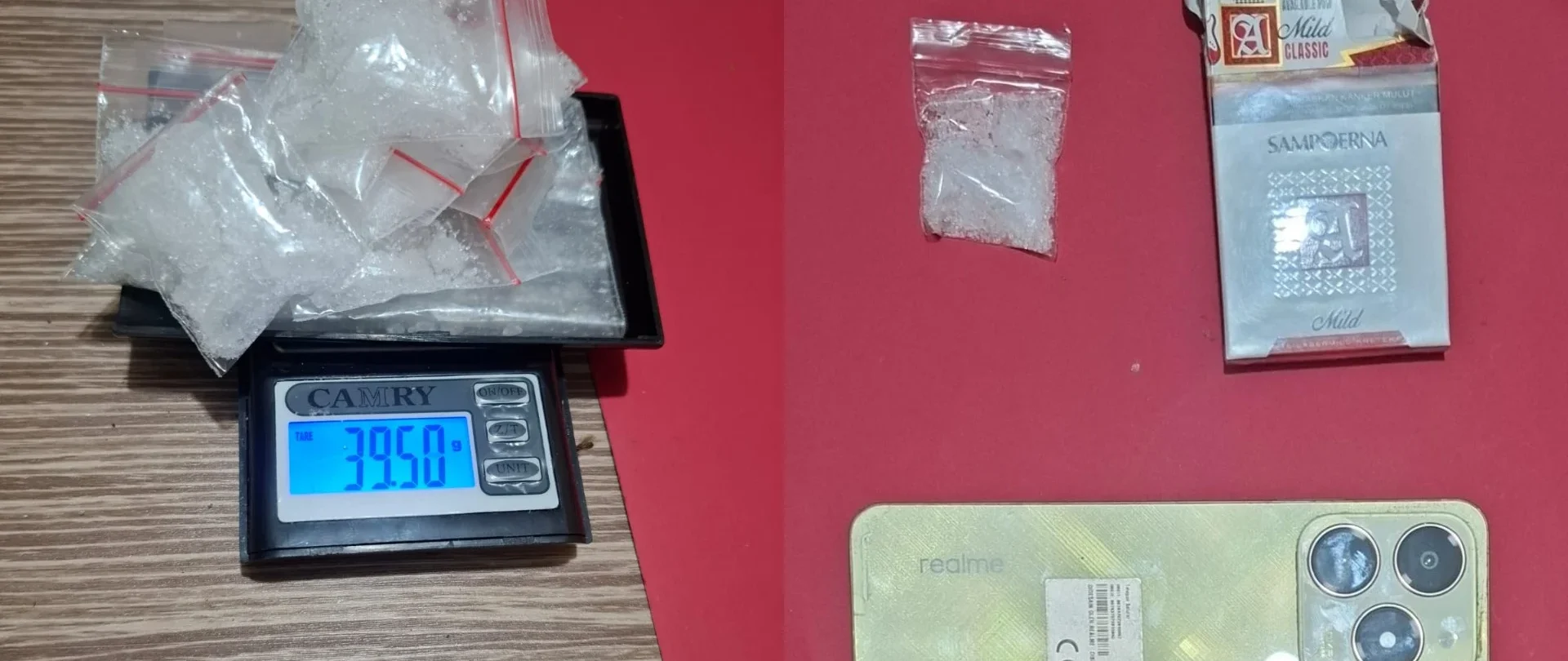 Barang bukti sabu yang diamankan di Mapolres Berau.