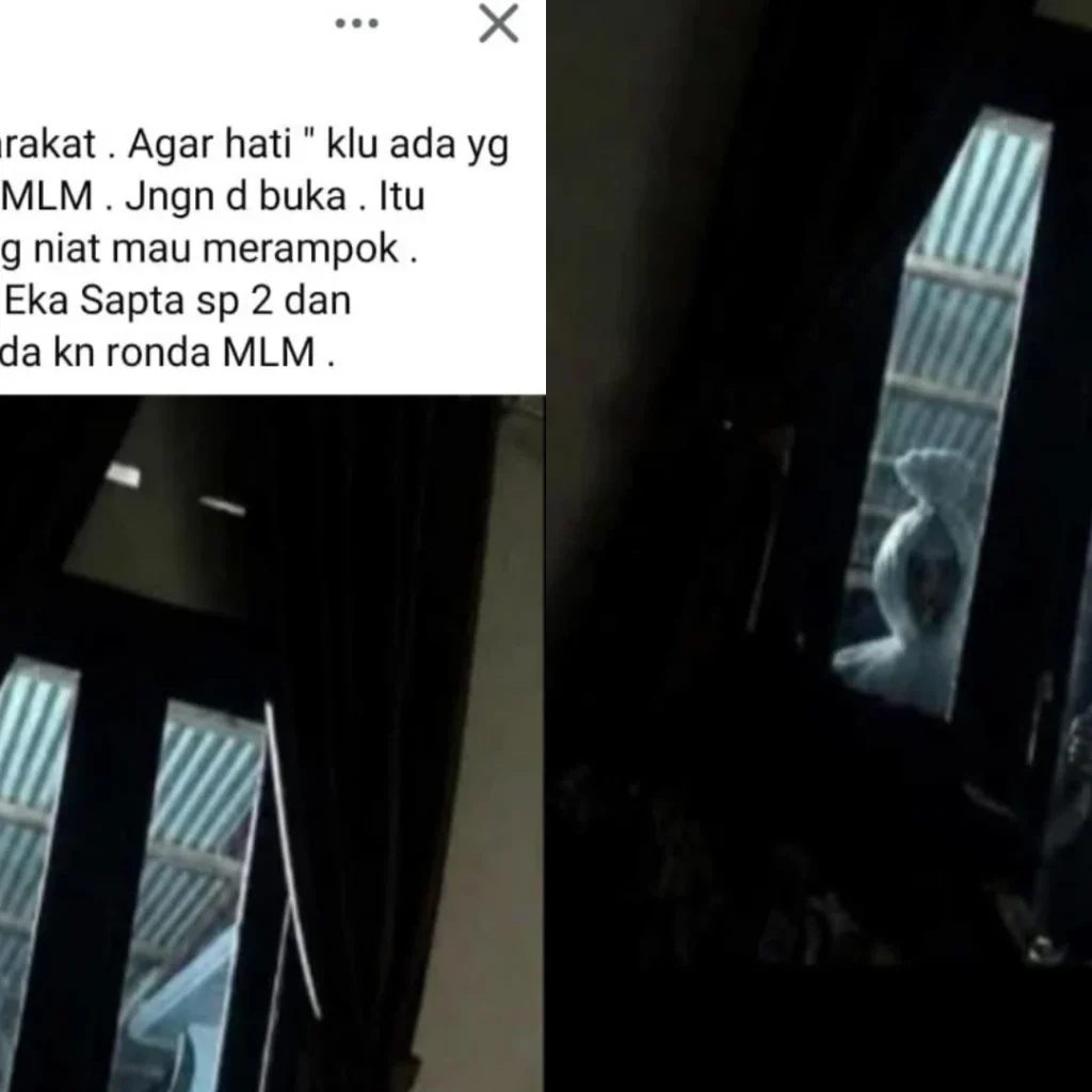 Tangkapan layar unggahan di media sosial yang menyebut ada teror pocong di Talisayan.
