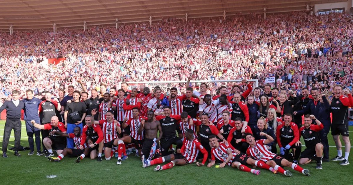 Selebrasi Sunderland lolos ke Europa League (X/@SunderlandAFC)