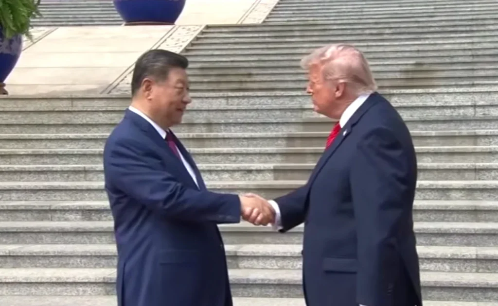 Pertemuan Presiden China Xi Jinping dan Presiden Amerika Serikat Donald Trump di Beijing (YouTube/CSPAN)