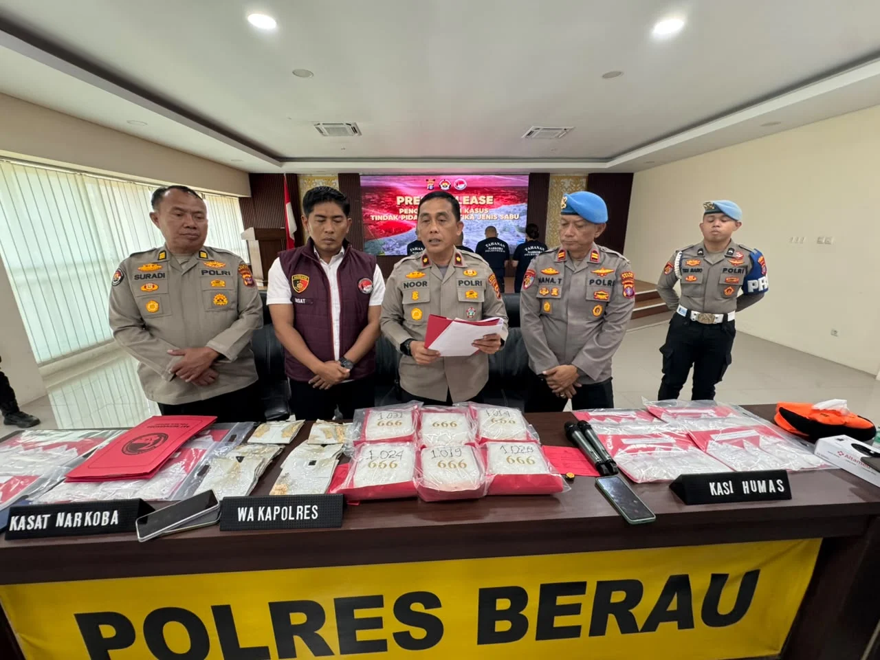 Tangkapan Besar! Polres Berau Amankan 8,09 Kilogram Sabu yang Dikendalikan dari Lapas Tarakan
