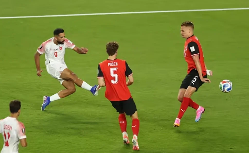 Ali Olwan di Laga Piala Dunia 2026 Austria vs Yordania (fifa.com)