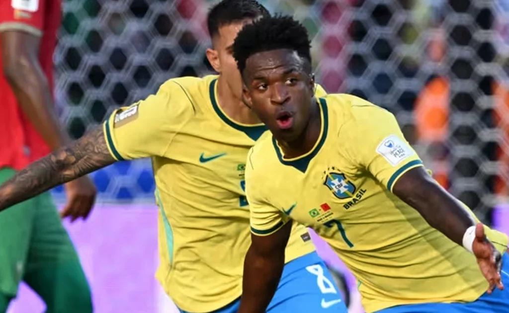 Selebrasi gol Vini Jr di Laga Piala Dunia Brasil vs Maroko (fifa.com)