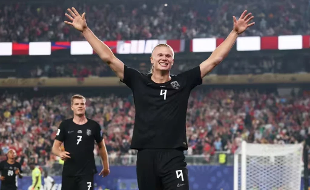 Selebrasi Erling Haaland di laga Norwegia vs Senegal (fifa.com)