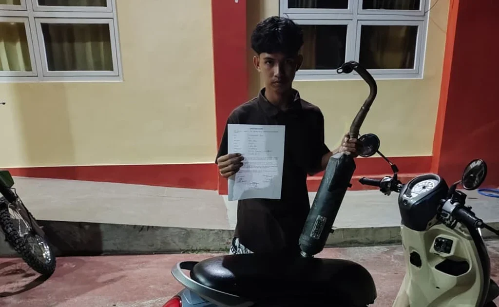 Jajaran Polsek Pulau Derawan Tertibkan sepeda motor gunakan knalpot brong, Sabtu (13/6/2026) malam.