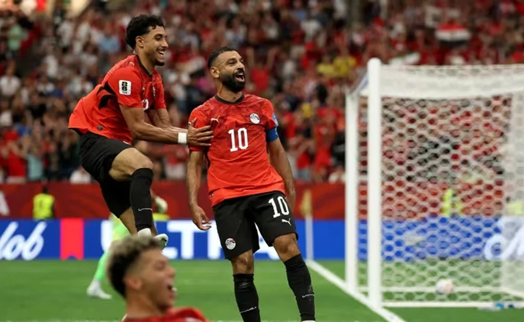 Selebrasi Mohamed Salah saat laga Mesir vs Selandia Baru (fifa.com)
