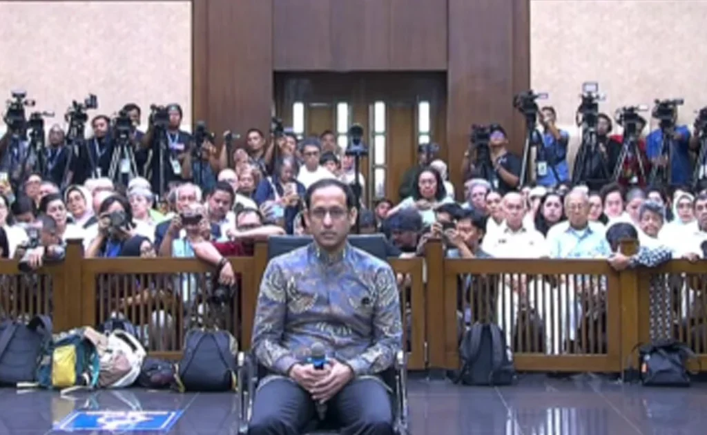 Terdakwa Nadiem Makarim di sidang putusan kasus korupsi Chromebook (YouTube/Pengadilan Negeri Jakarta Pusat)