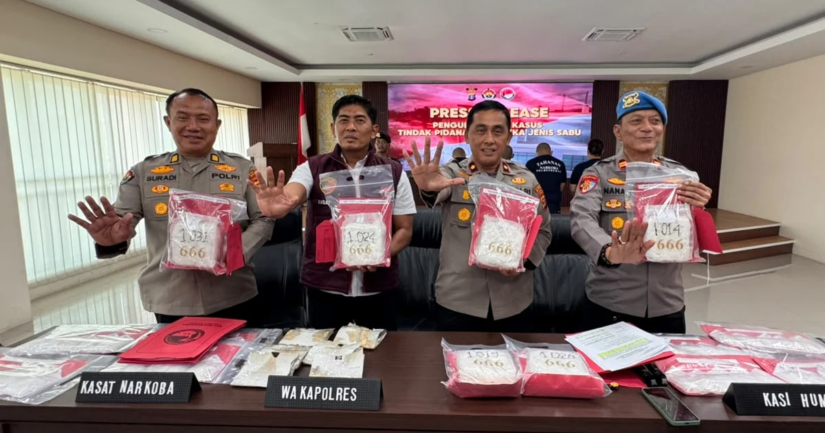 Polres Berau: Empat Tersangka Pengedar Sabu 8,06 Kilo Terancam Penjara Seumur Hidup