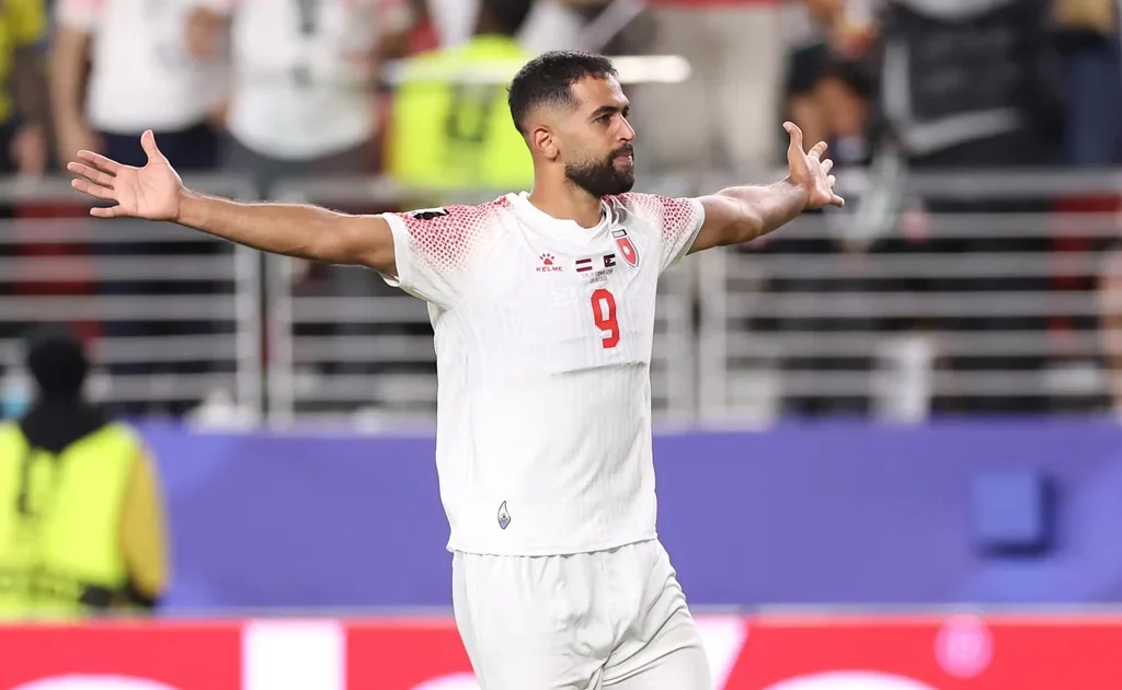 Selebrasi gol Ali Olwan di laga Austria vs Yordania (fifa.com)