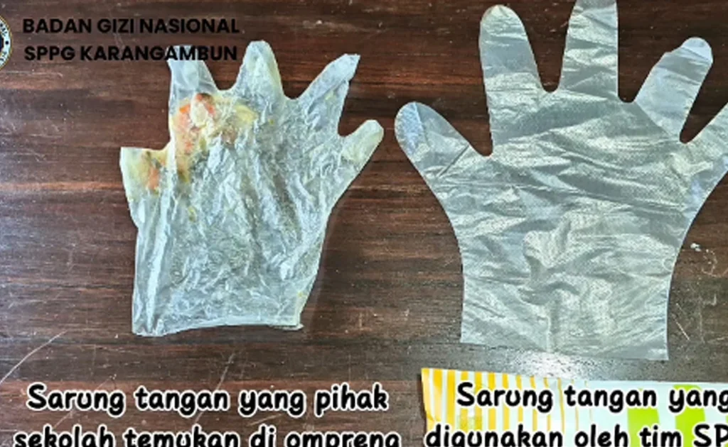 Klarifikasi SPPG Karang Ambun soal sarung tangan masuk ke dalam ompreng MBG (Instagram/@sppgkarangambun)