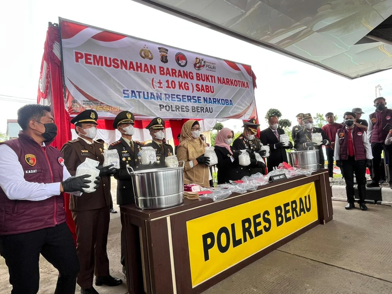 Polres Berau Musnahkan 10 Kilogram Sabu di Hari Bhayangkara ke-80, Selamatkan Puluhan Ribu Jiwa dari Narkoba