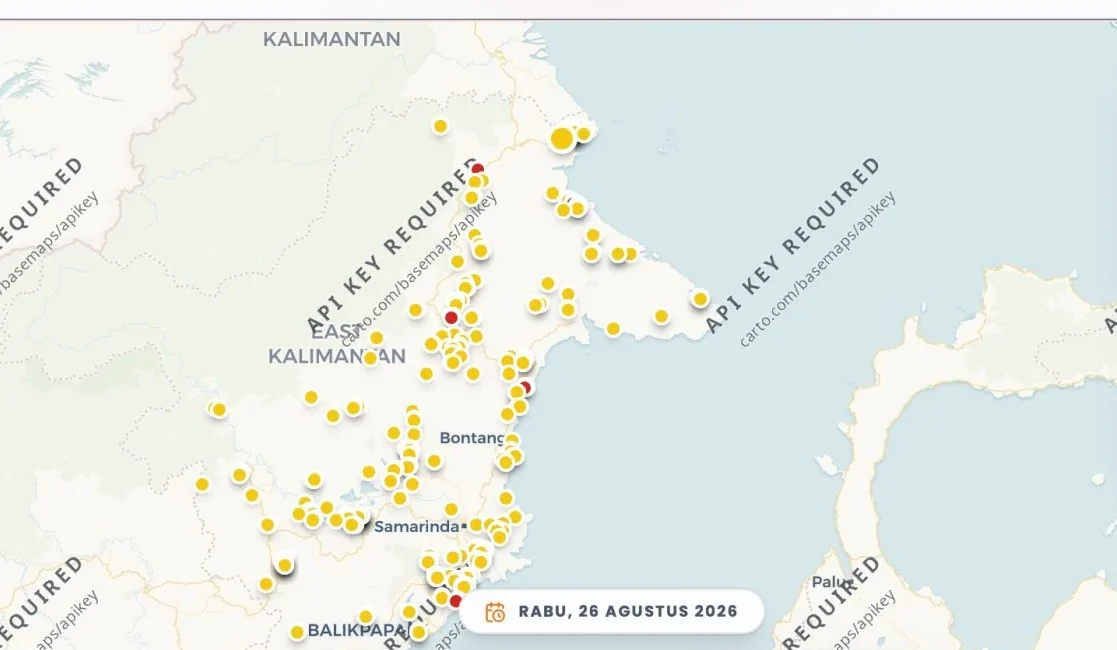 Titik Panas di Berau Masih Fluktuatif, BMKG Catat 78 Hotspot, Gunung Tabur Tertinggi
