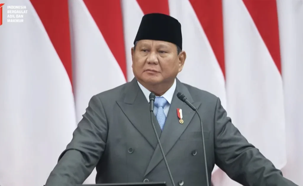 Presiden Prabowo dalam Sidang Tahunan MPR dan Sidang Bersama DPR dan DPD, 14 Agustus 2026 (YouTube/ Sekretariat Presiden)