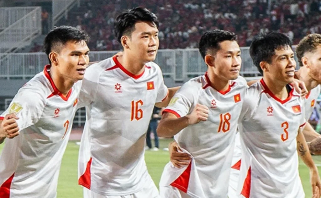 Selebrasi pemain Vietnam usai cetak gol ke gawang Indonesia di AFF Cup (Instagram/@aseanutdfc)