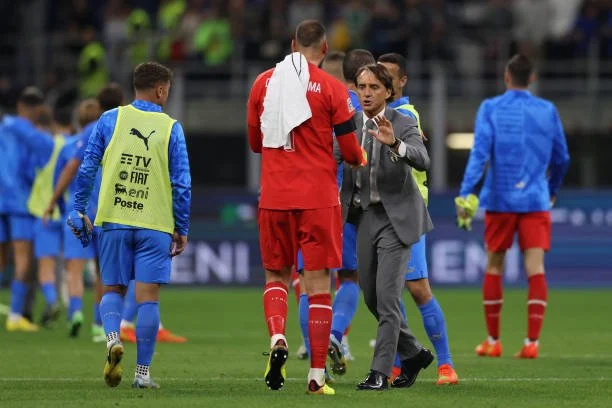 Pelatih Italia, Roberto Mancini. (x/@NazionaleNews)