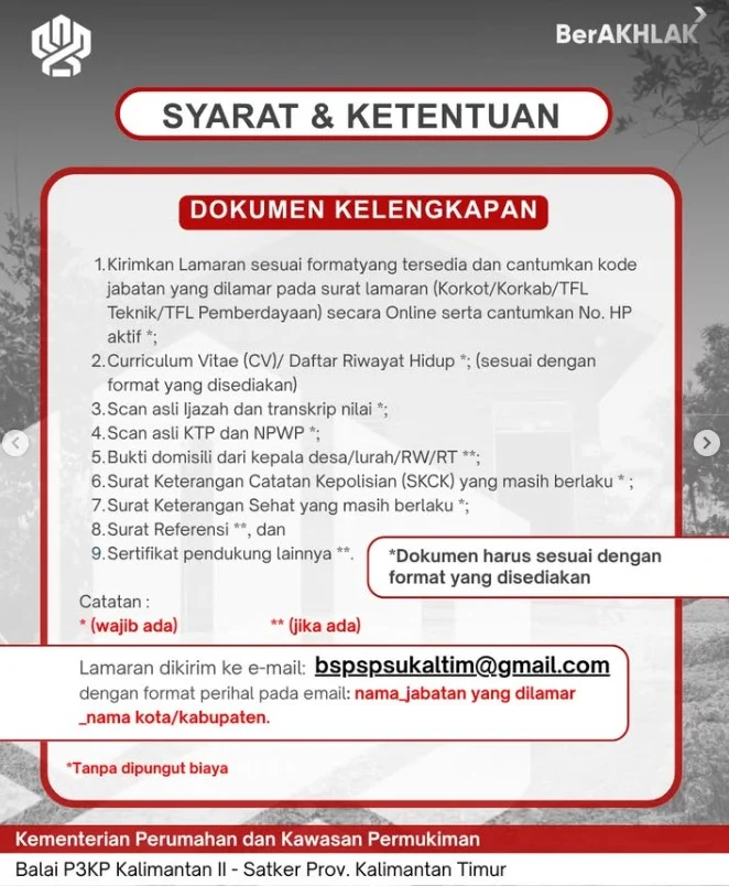 Syarat dan pendaftaran TPM Bedah Rumah. (instagram/@pkp_perumahan_kalimantan2)