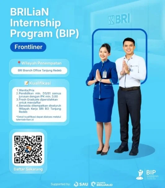 Syarat dari BRI untuk posisi frontliner. (instagram/@disnakertrans_beraukab)