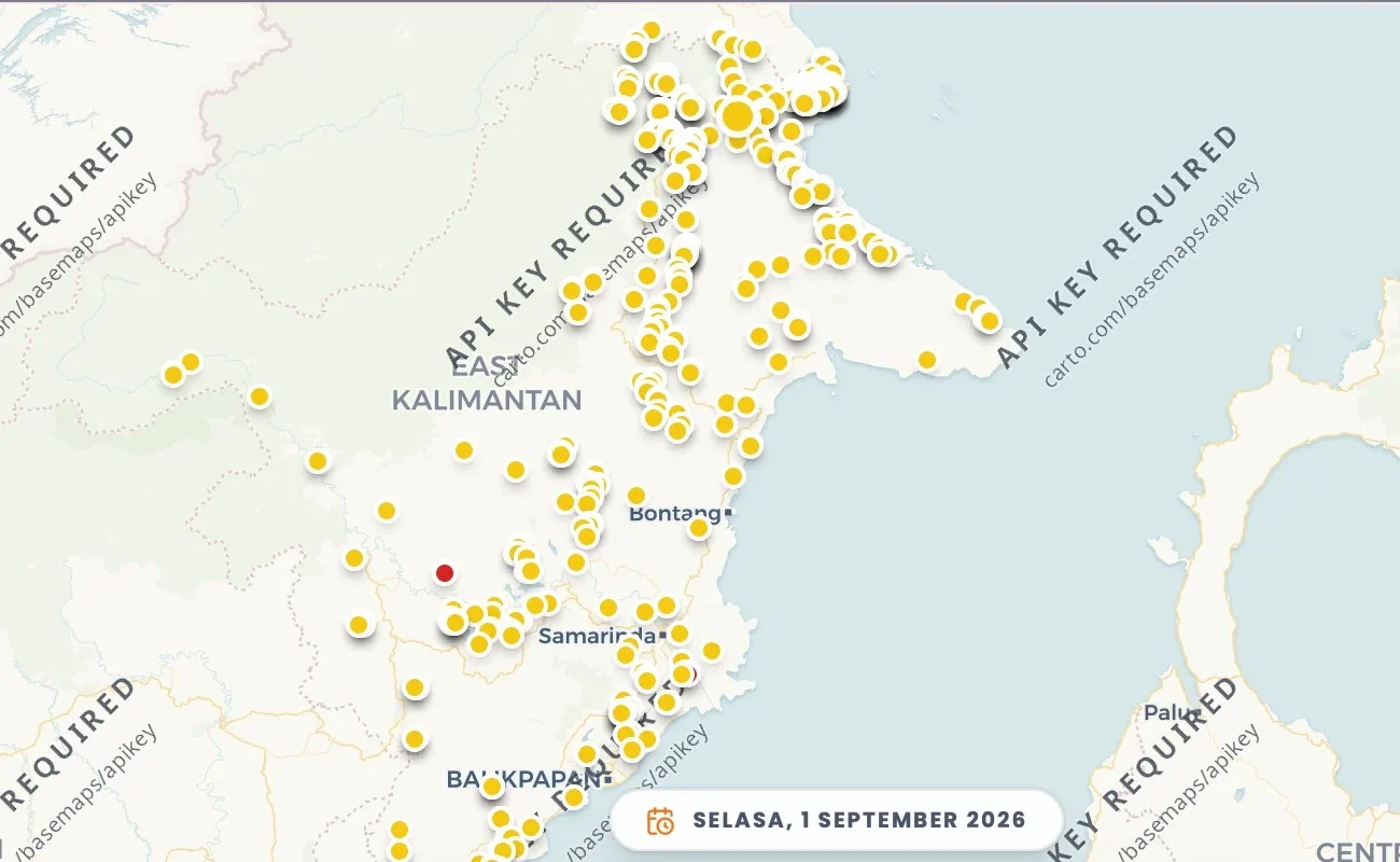 Titik Panas Berau Kembali Tertinggi di Kaltim, Prediksi Tanpa Hujan 6 Hari ke Depan