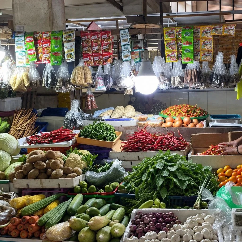 Pedagang sayuran di Pasar Sanggam Adji Dilayas Berau.