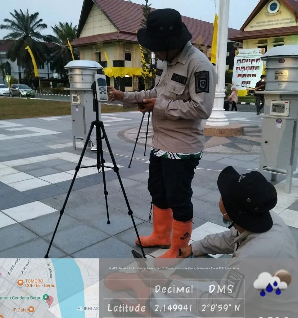 Pengukuran uji kualitas udara di halaman Kantor Bupati Berau, Jumat (4/9/2026). (IST)