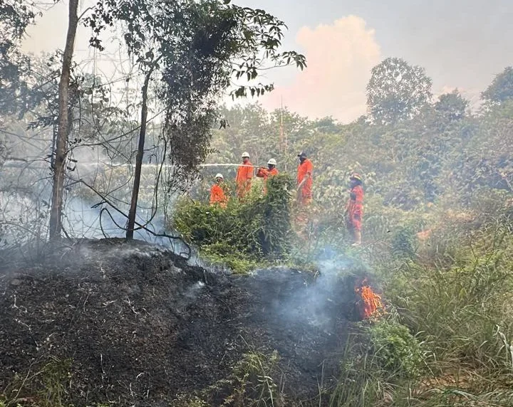 Karhutla yang masih terjadi di sejumlah wilayah di Kabupaten Berau. (IST)