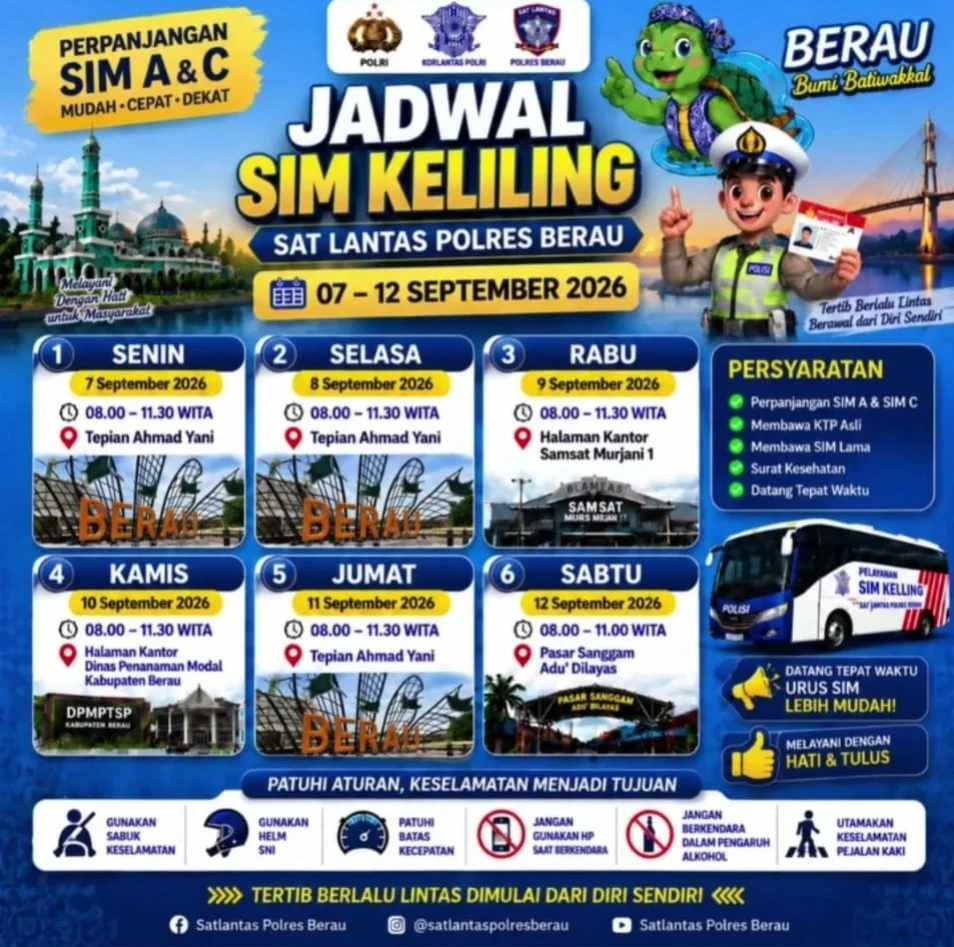 Jadwal SIM Keliling Berau