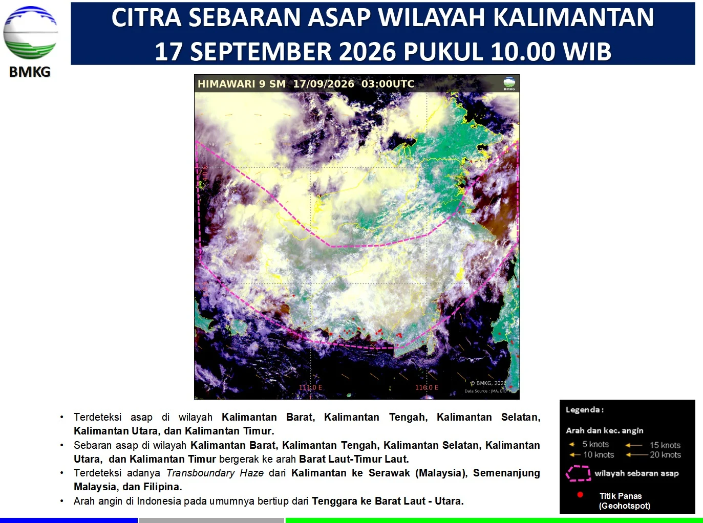 Kabut Asap Kembali Tebal, BMKG Berau Temukan Indikasi Kiriman dari Kalteng dan Paser