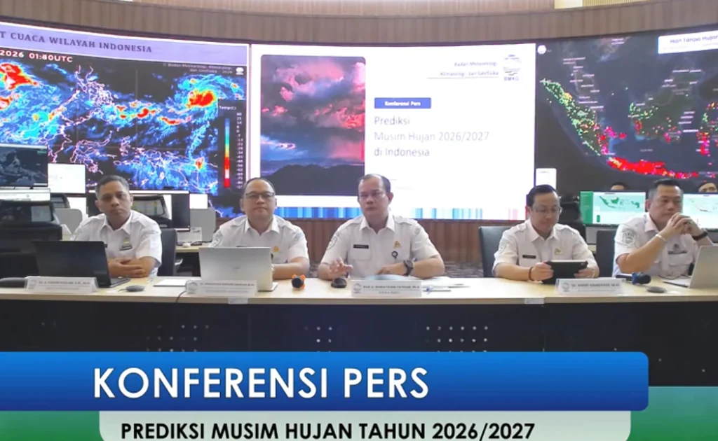 Konferensi pers BMKG mengenai prediksi musim hujan 2026-2027 (YouTube/Info BMKG)