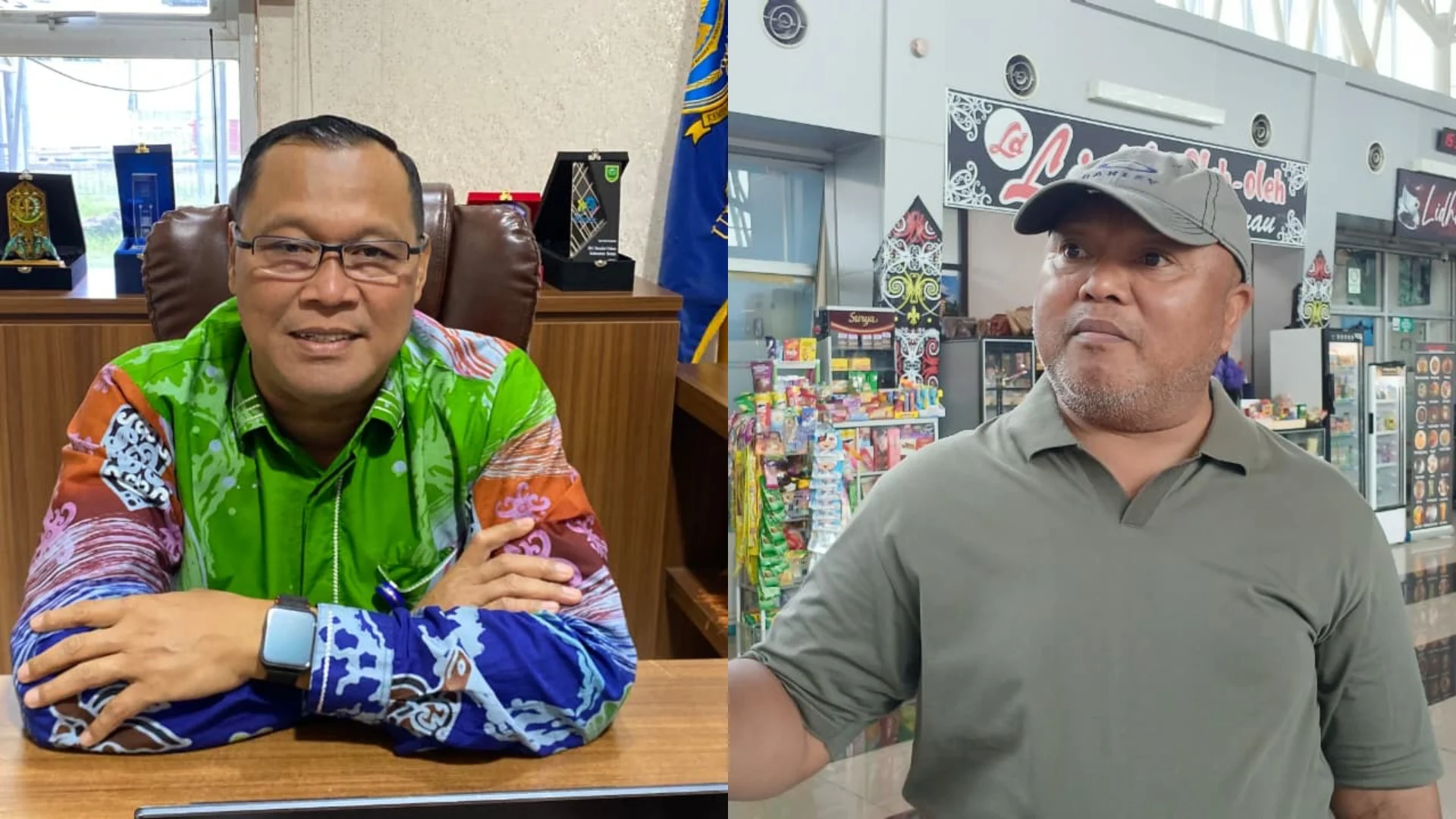 Kepala Bandara Kalimarau, Patah Atabri, dan Wakil Bupati Berau, Gamalis. (BT)