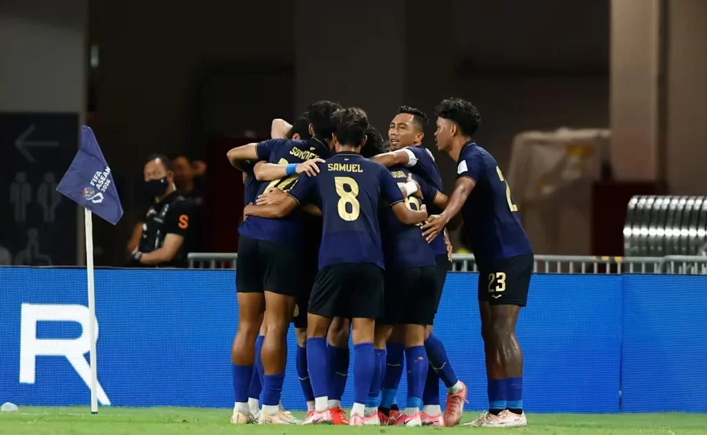 Selebrasi pemain Timnas Kamboja saat lawan Myanmar di FIFA ASEAN Cup (fifa.com)