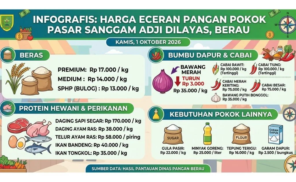 Harga pangan pokok lokal Berau