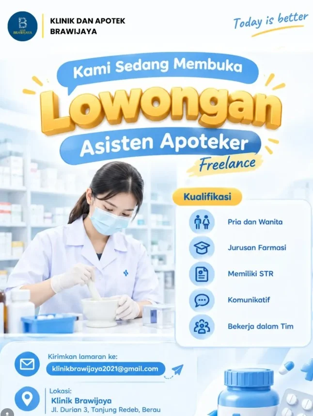 Lowongan kerja Klinik Brawijaya. (IG:  @infolokerberau)