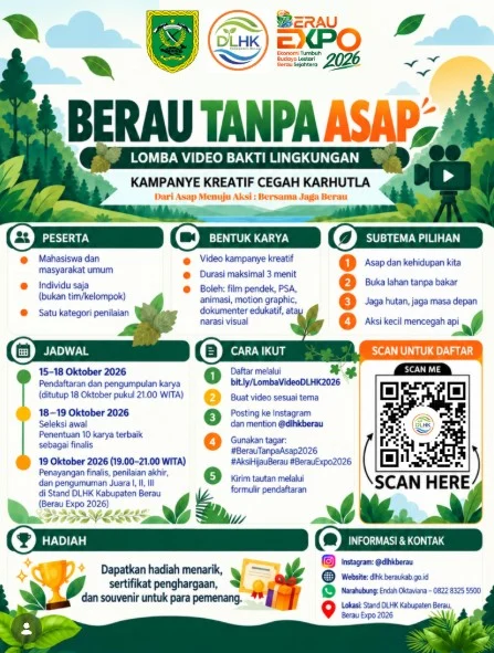 Syarat lomba video DLHK Berau di Berau EXPO 2026. (IG: @dlhkberau)